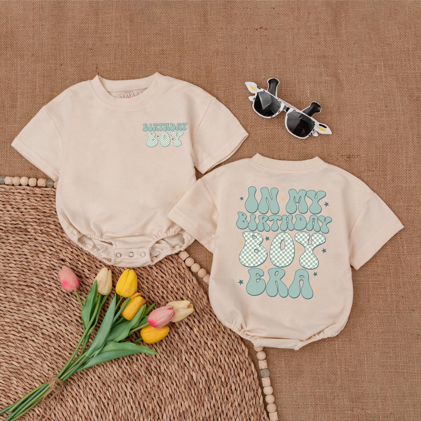 First Birthday Romper: Baby Boy Outfit, Gender Neutral, Personalized