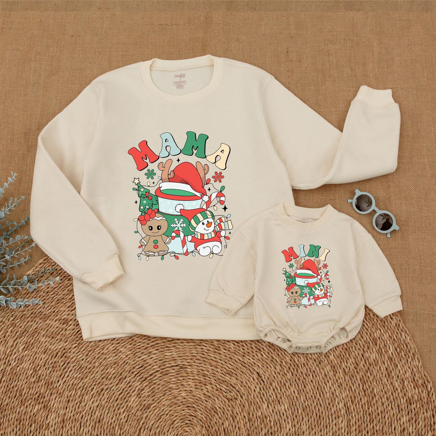 Vintage Christmas Mommy & Me Sweatshirt, Family Matching Outfit