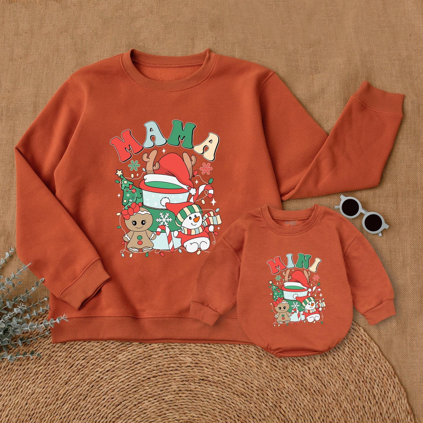 Vintage Christmas Mommy & Me Sweatshirt, Family Matching Outfit