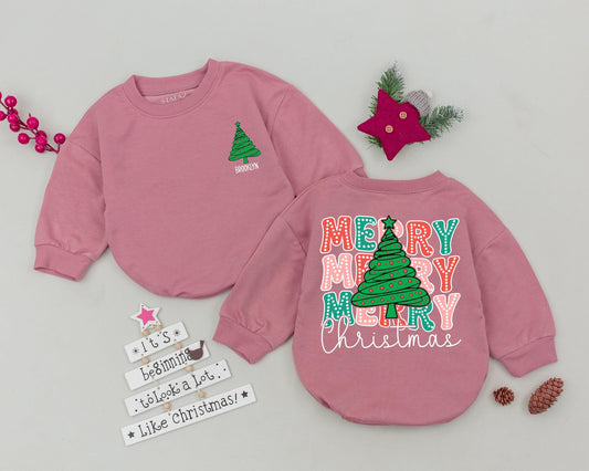 Personalized Baby's First Christmas Romper – Retro & Cute Gift