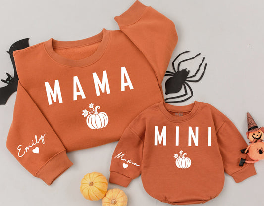 Fall Matching Sweatshirts: Mommy and Me, Personalized Thanksgiving Outfit