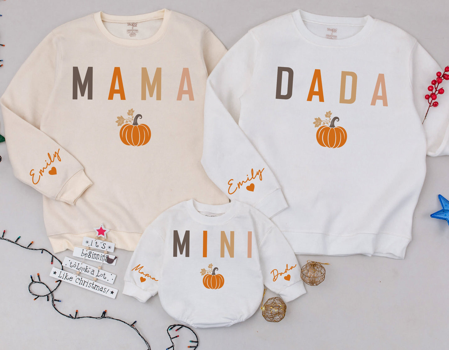 Fall Matching Sweatshirts: Mommy and Me, Personalized Thanksgiving Outfit