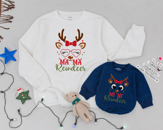 Matching Retro Christmas Sweatshirts, Mommy and Me Personalized Gifts