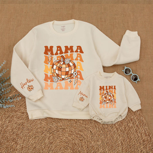 Mama & Mini Personalized Pumpkin Sweatshirt, Thanksgiving Outfit