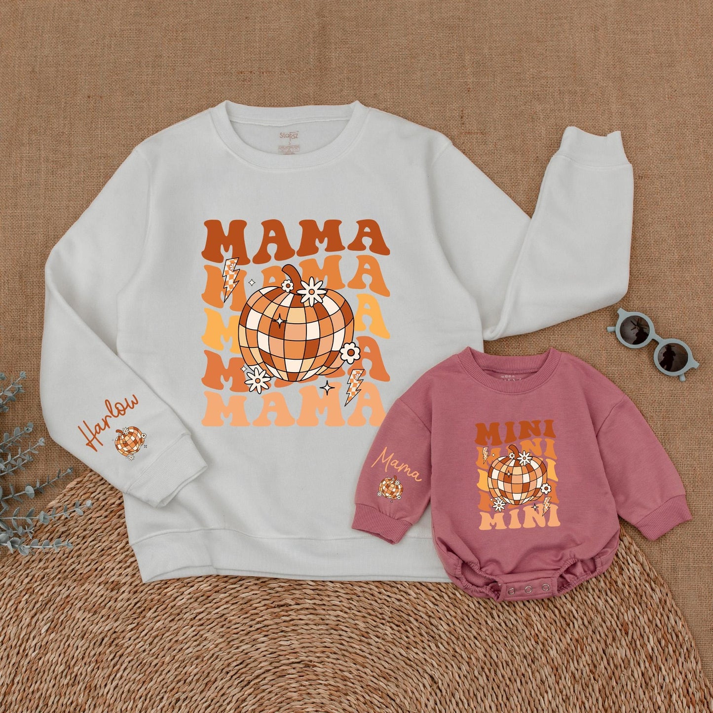 Mama & Mini Personalized Pumpkin Sweatshirt, Thanksgiving Outfit