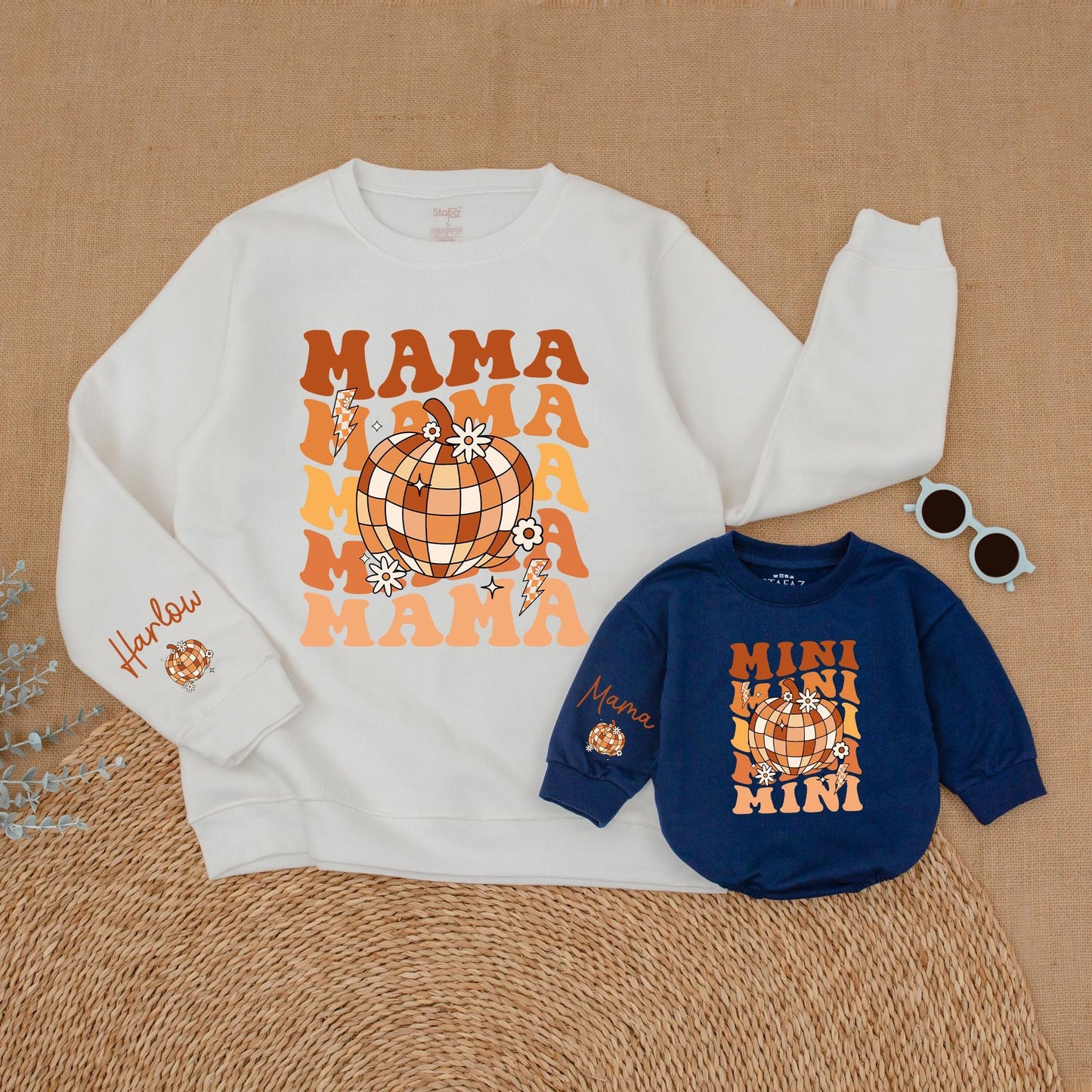 Mama & Mini Personalized Pumpkin Sweatshirt, Thanksgiving Outfit