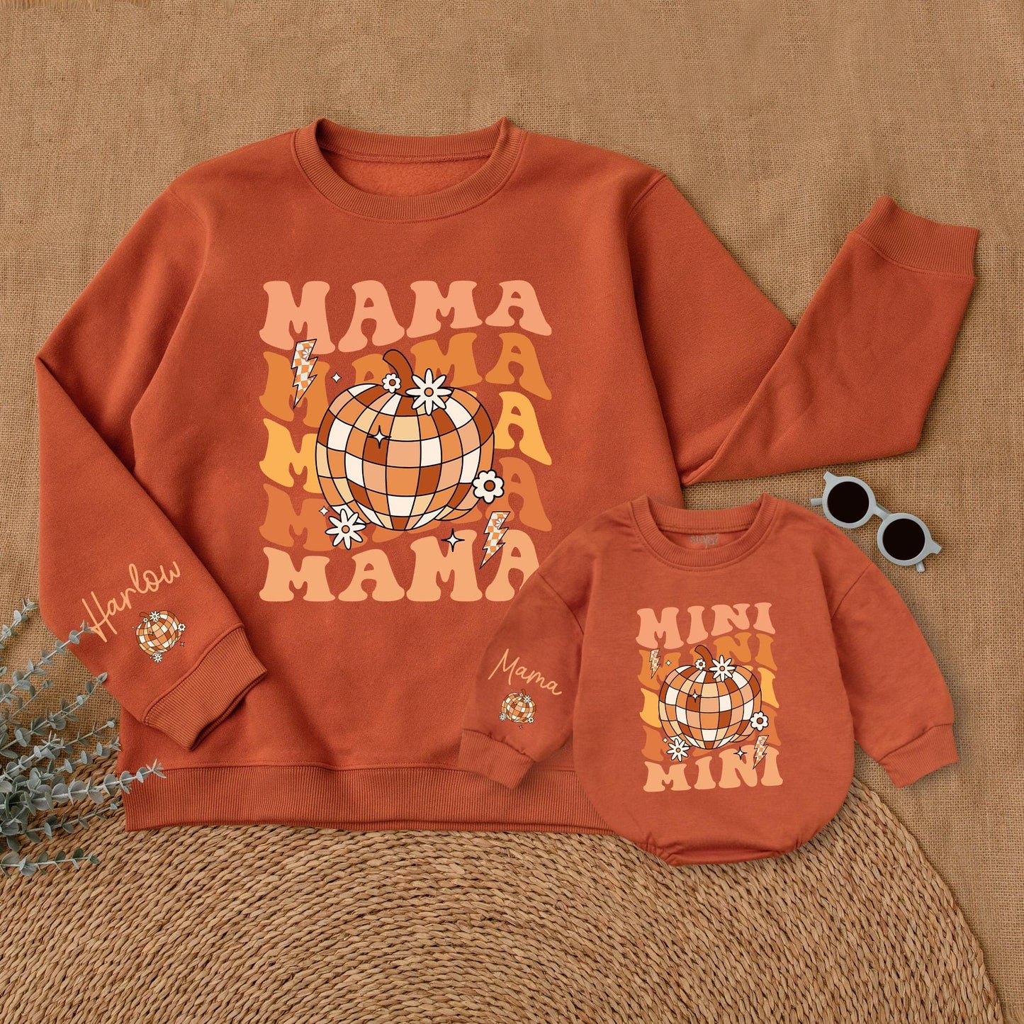 Mama & Mini Personalized Pumpkin Sweatshirt, Thanksgiving Outfit