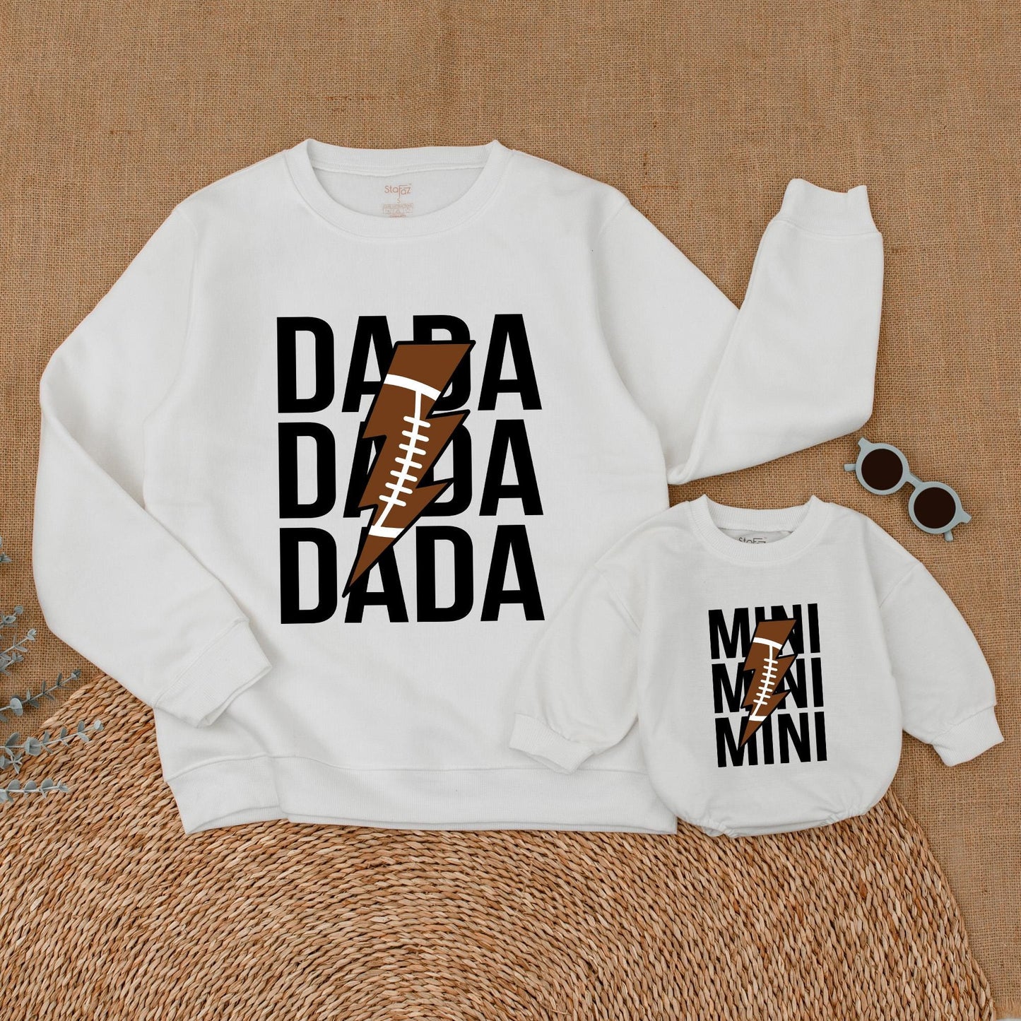Matching Family Football Sweatshirts: Custom Mom and Baby Outfits