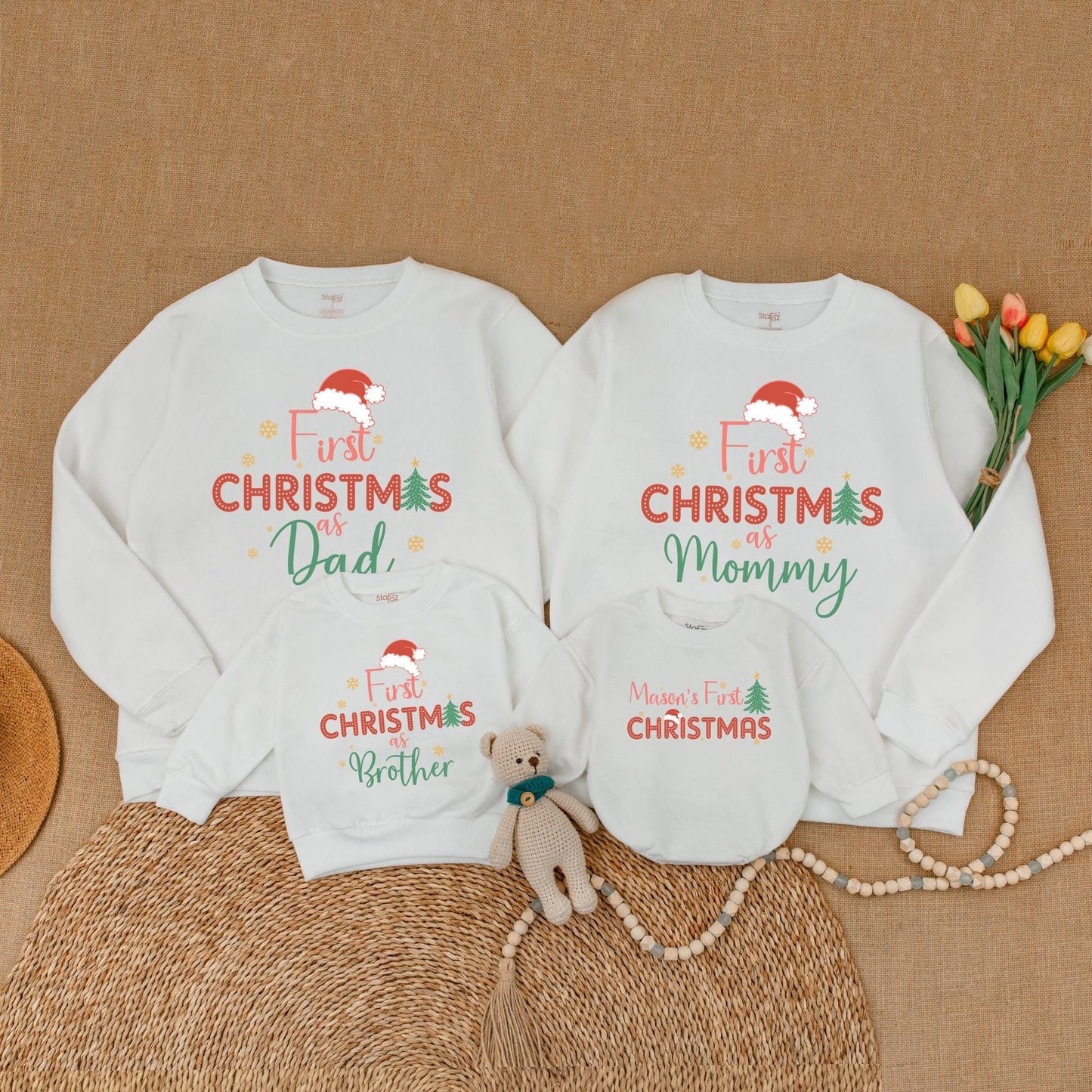 Cozy Family Christmas: Retro Sweaters, Personalized Outfits & More