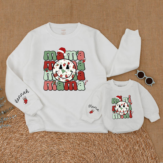 Matching Mama & Mini Christmas Smiley Sweatshirt - Mommy & Me Outfits