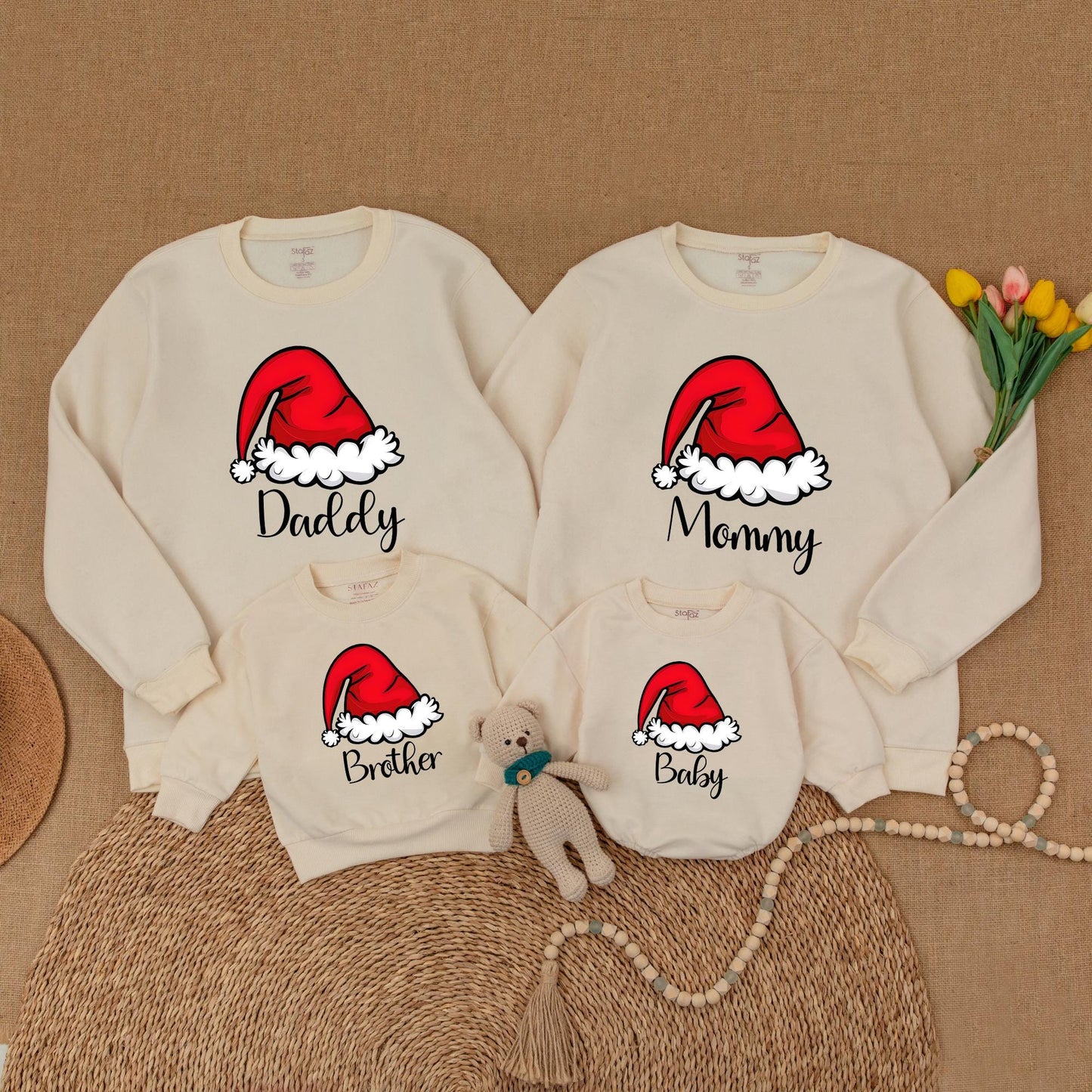 Festive Family Matching Outfits: Christmas Sweaters & Baby Rompers