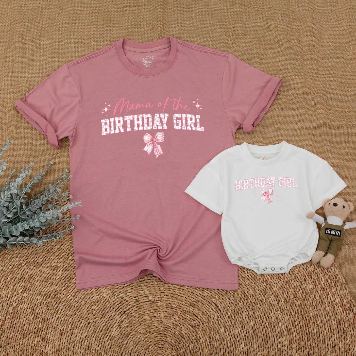 Matching Pink Bow Birthday Family Shirts: Mama, Dada, Sister & Birthday Girl Outfits! 1st Bday Party Gift