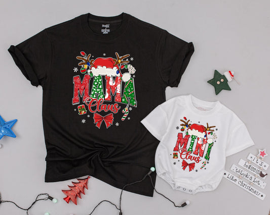 Matching Vintage Christmas Shirts - Personalized Family Claus Tees