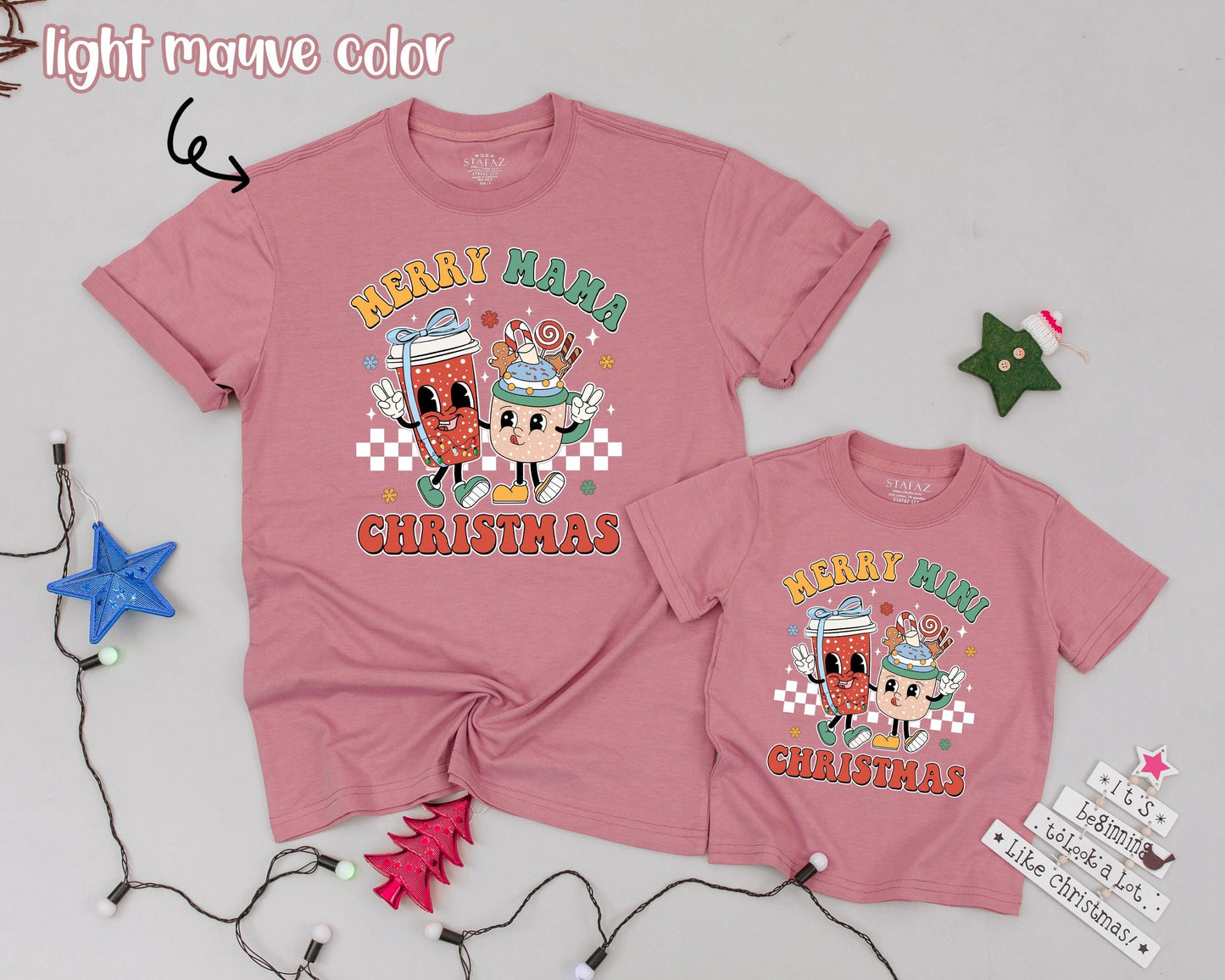 Family Matching Christmas Tees, Personalized Outfits, Mommy & Me