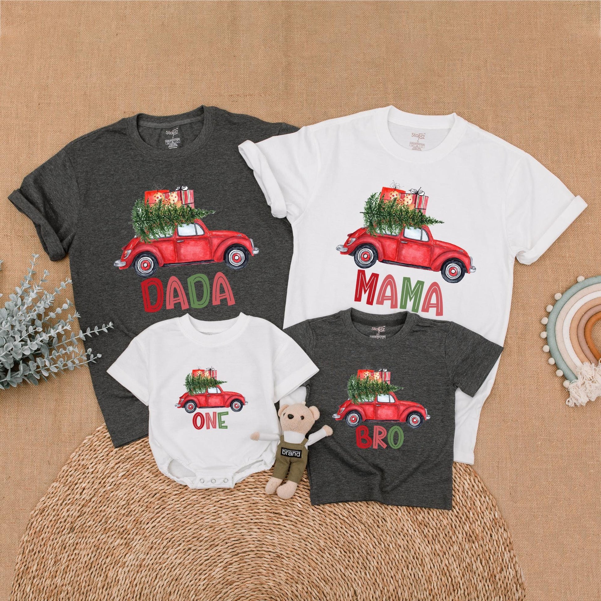 Matching Christmas Family Shirts - First Birthday Celebration Outfits
