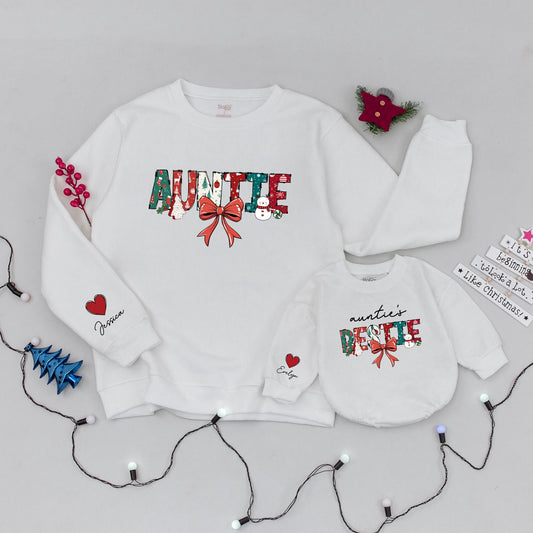 Auntie & Bestie Christmas Shirts: Trendy Family Matching Sweaters