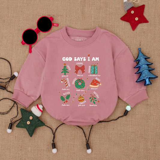 Personalized Christmas Bubble Romper - Toddler & Baby Holiday Outfit