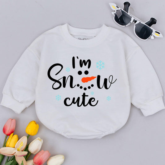 Snow Cute Baby Romper - Punny Holiday Outfit Christmas Gift