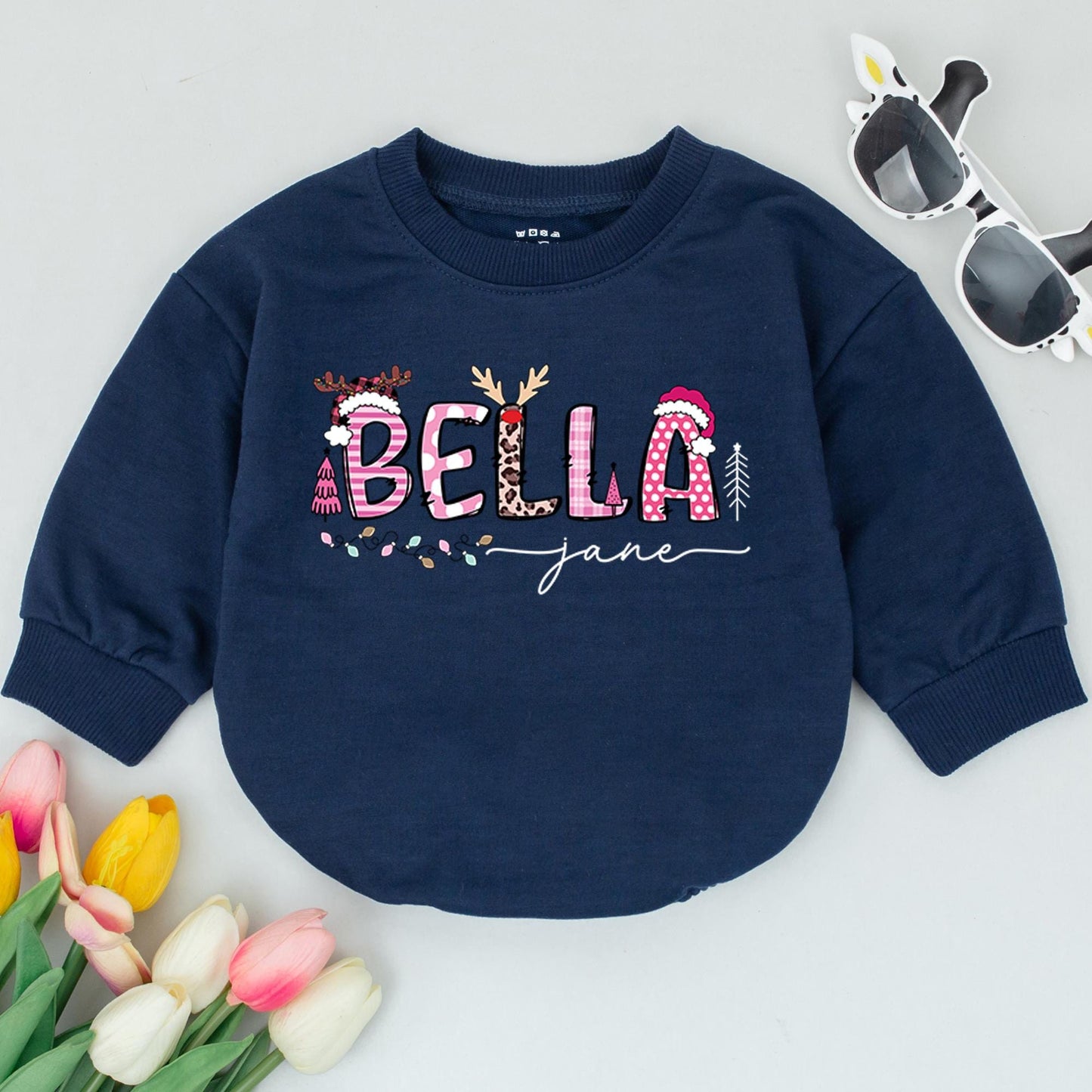 Baby's 1st Christmas Personalized Romper - Cute Holiday Outfit Gift
