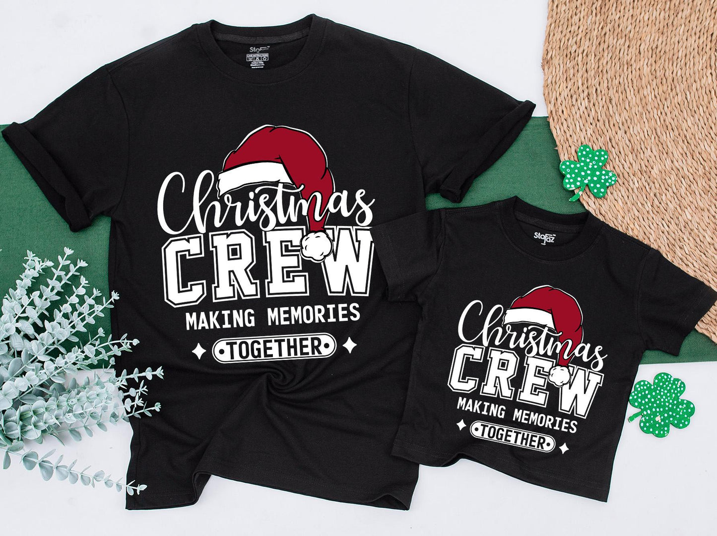 Christmas Crew Matching Family Shirts Making Memories Together! Festive Holiday T-Shirts, Toddler Christmas Shirt, Newborn Romper, Santa Hat, Modern Xmas Fun (139)