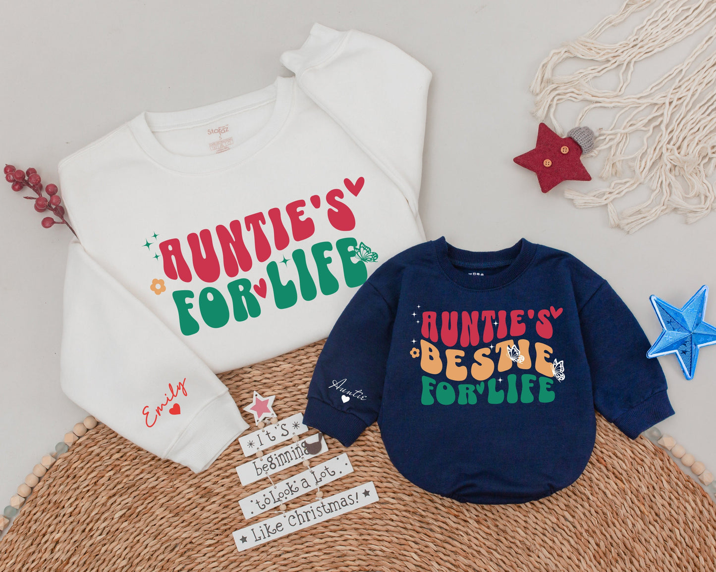 Auntie & Me Matching Sweatshirts for Christmas Family Gift