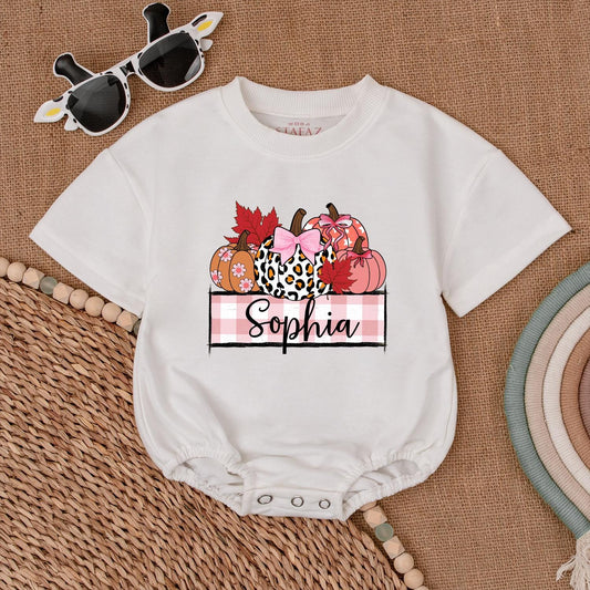 Pumpkin Romper Baby Outfit - Personalized Fall & Thanksgiving Wear