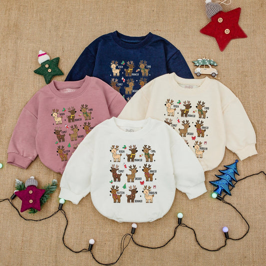 Rudolph Baby Bubble Romper – Cozy Christmas Outfit for Infants
