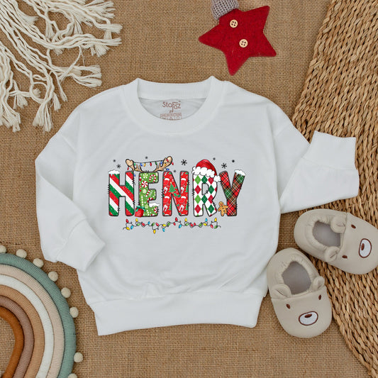 Personalized Christmas Sweatshirt for Toddlers and Babies