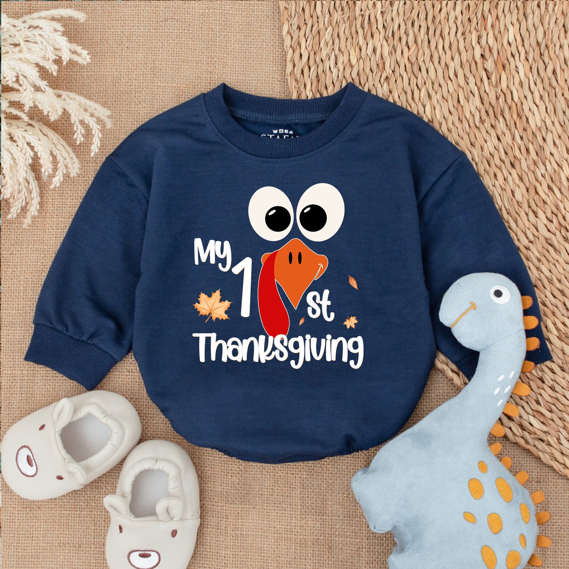 Thanksgiving Turkey Baby Romper - First Outfit for Baby Girls & Boys