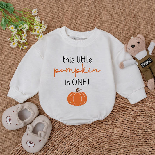 Pumpkin Birthday Romper, Fall Baby Outfit, Thanksgiving Bodysuit