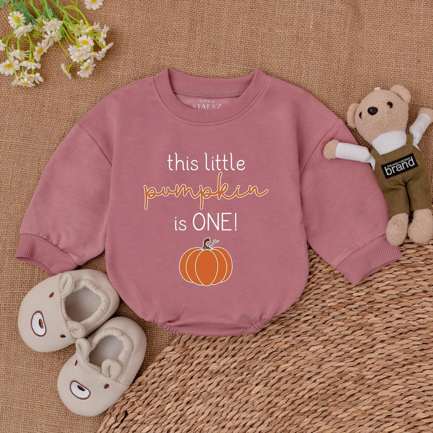 Pumpkin Birthday Romper, Fall Baby Outfit, Thanksgiving Bodysuit