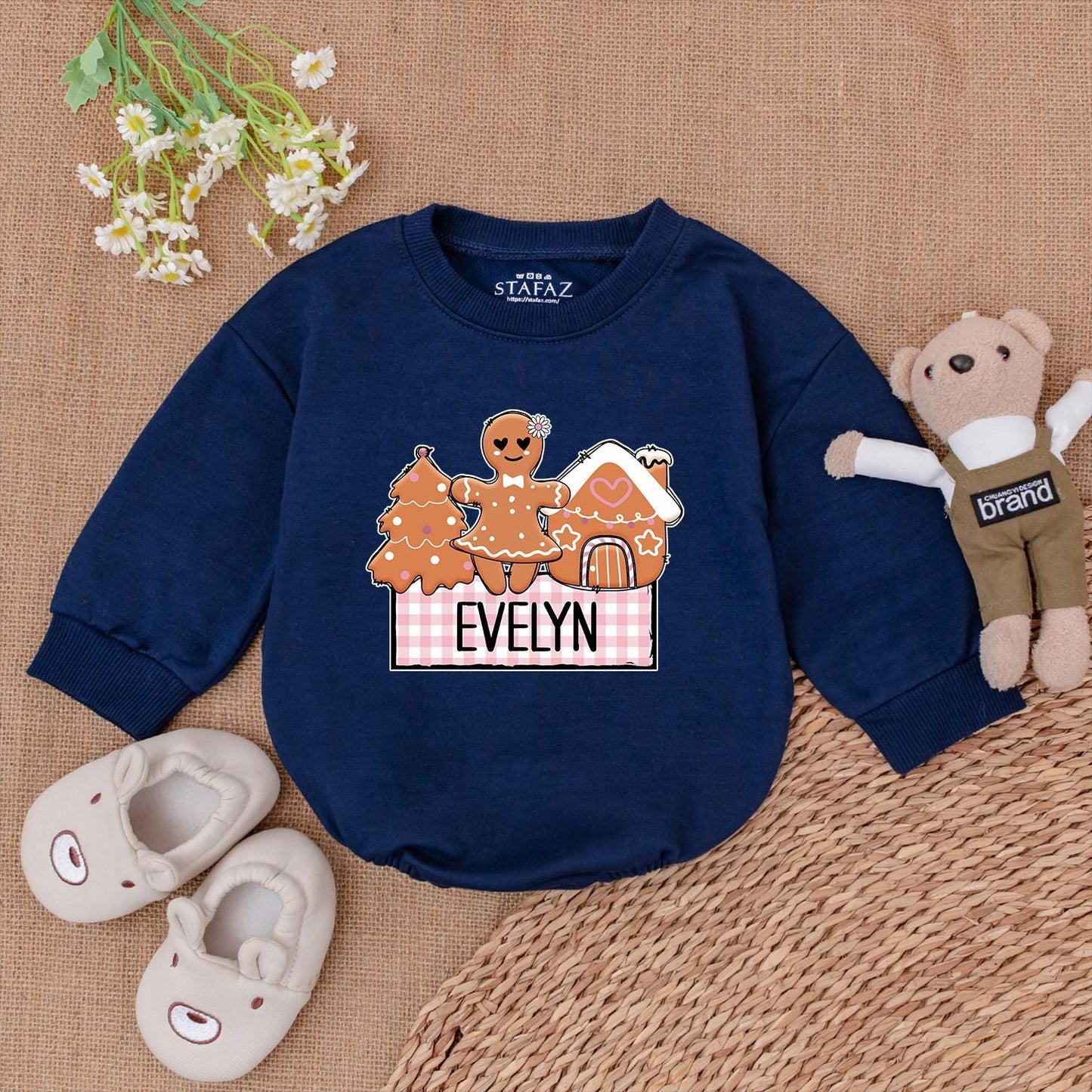 Custom Christmas Baby Romper, 1st Xmas Bodysuit, Personalized Gift