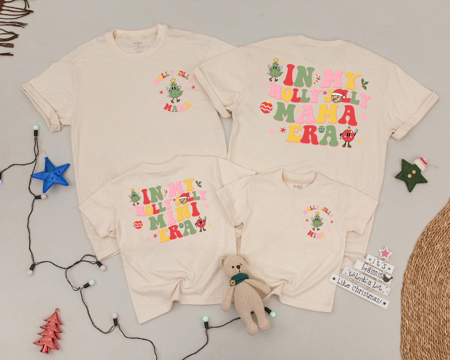 Vintage Personalized Christmas Shirts: Mommy and Me Matching Tees