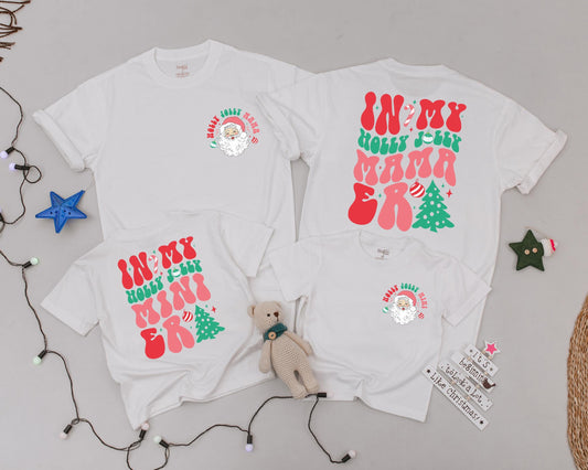 Holly Jolly Vintage Santa Family Shirts – Personalized Mommy & Me Set