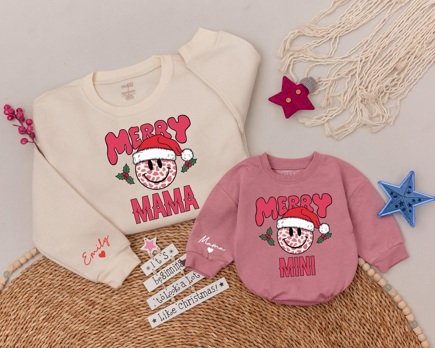 Matching Family Christmas Sweatshirts, Mommy and Me Holiday Outfits