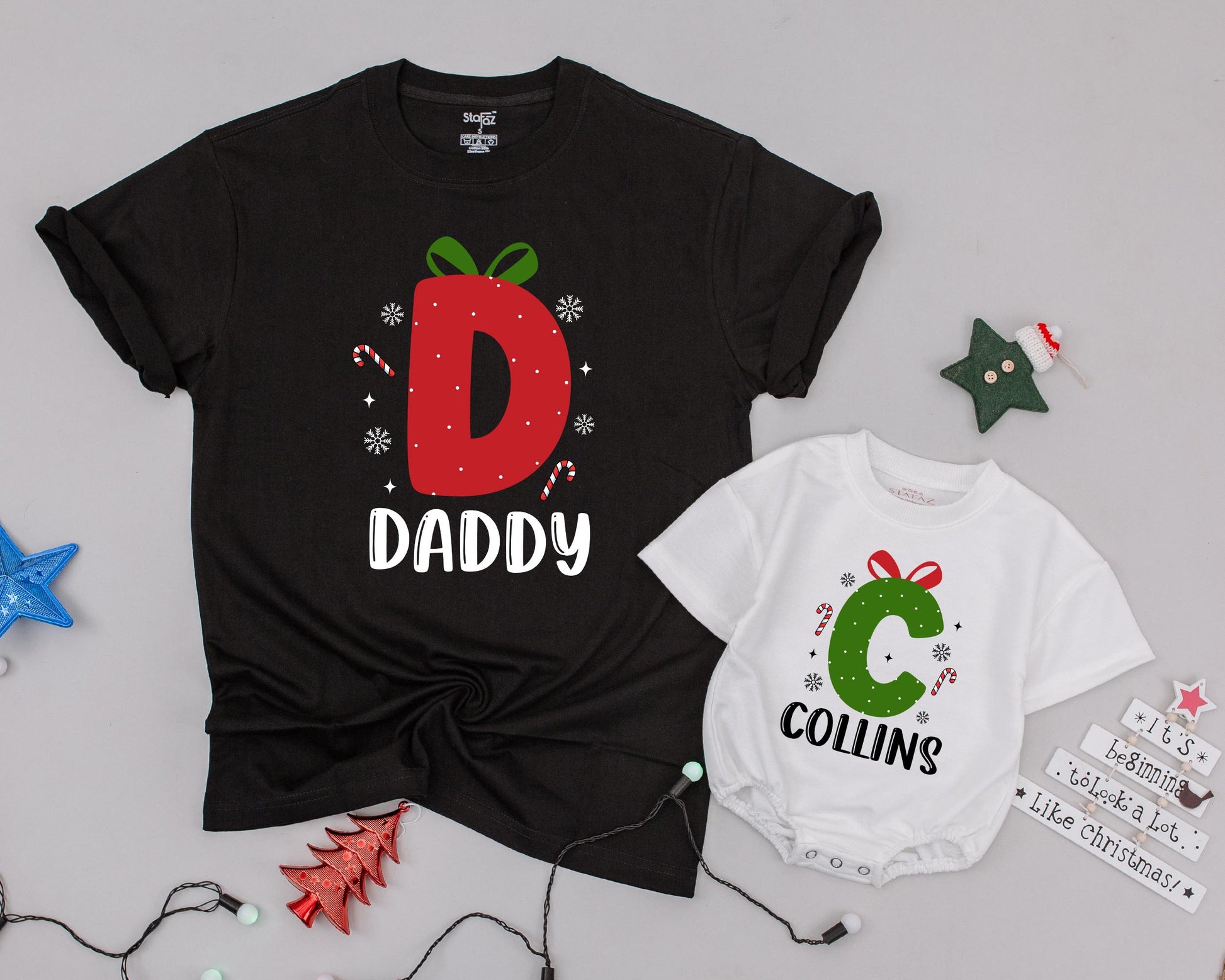 Custom Christmas Family Tees: Monogrammed Vintage Matching Outfits