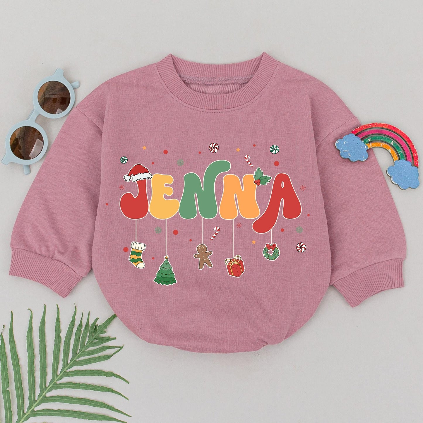 Custom Name Christmas Romper – Baby's 1st Xmas Outfit & Gift