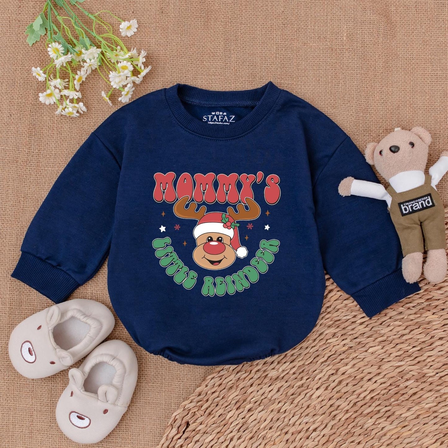 Adorable Reindeer Bubble Romper - 1st Christmas Outfit & Shower Gift