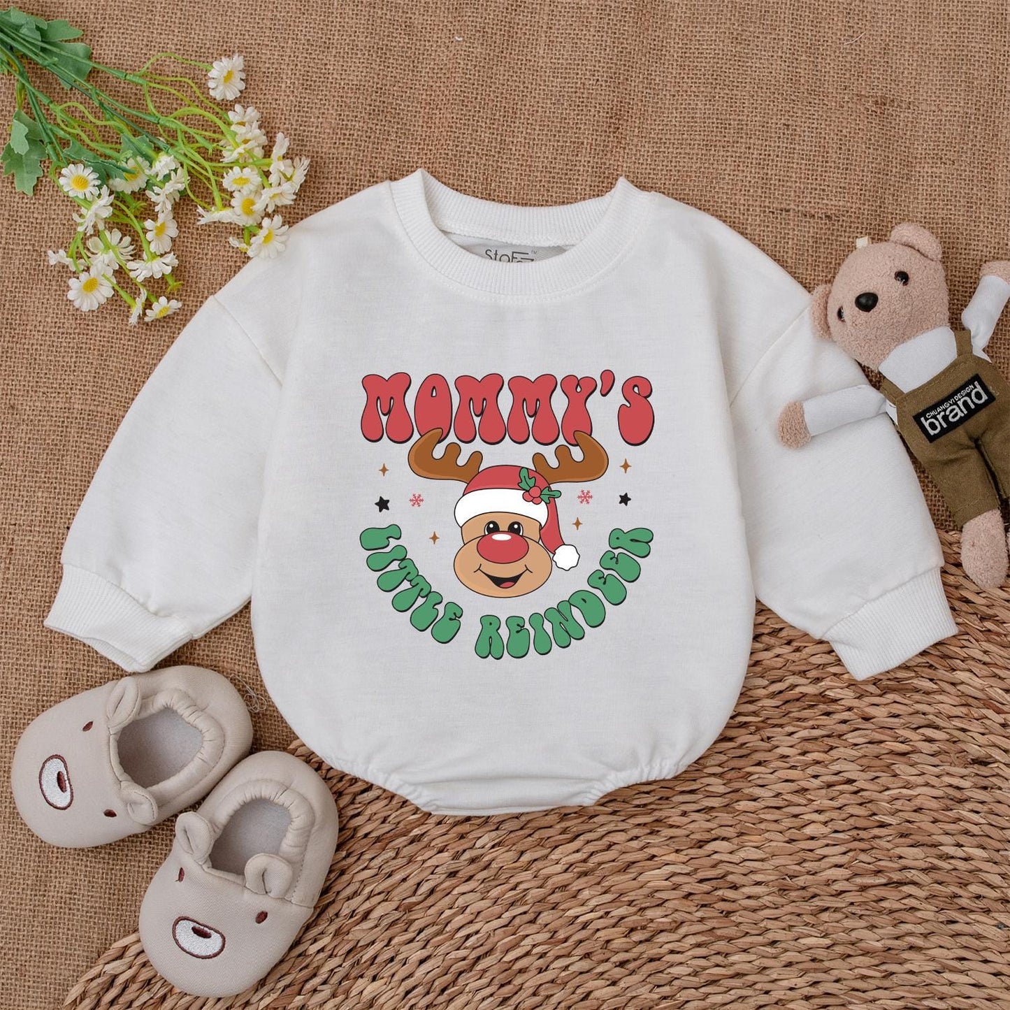 Adorable Reindeer Bubble Romper - 1st Christmas Outfit & Shower Gift