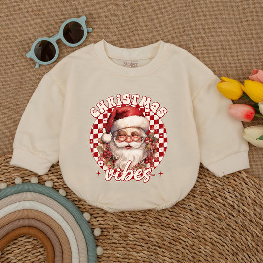Vintage Santa Baby Romper: First Christmas Outfit & Newborn Gift