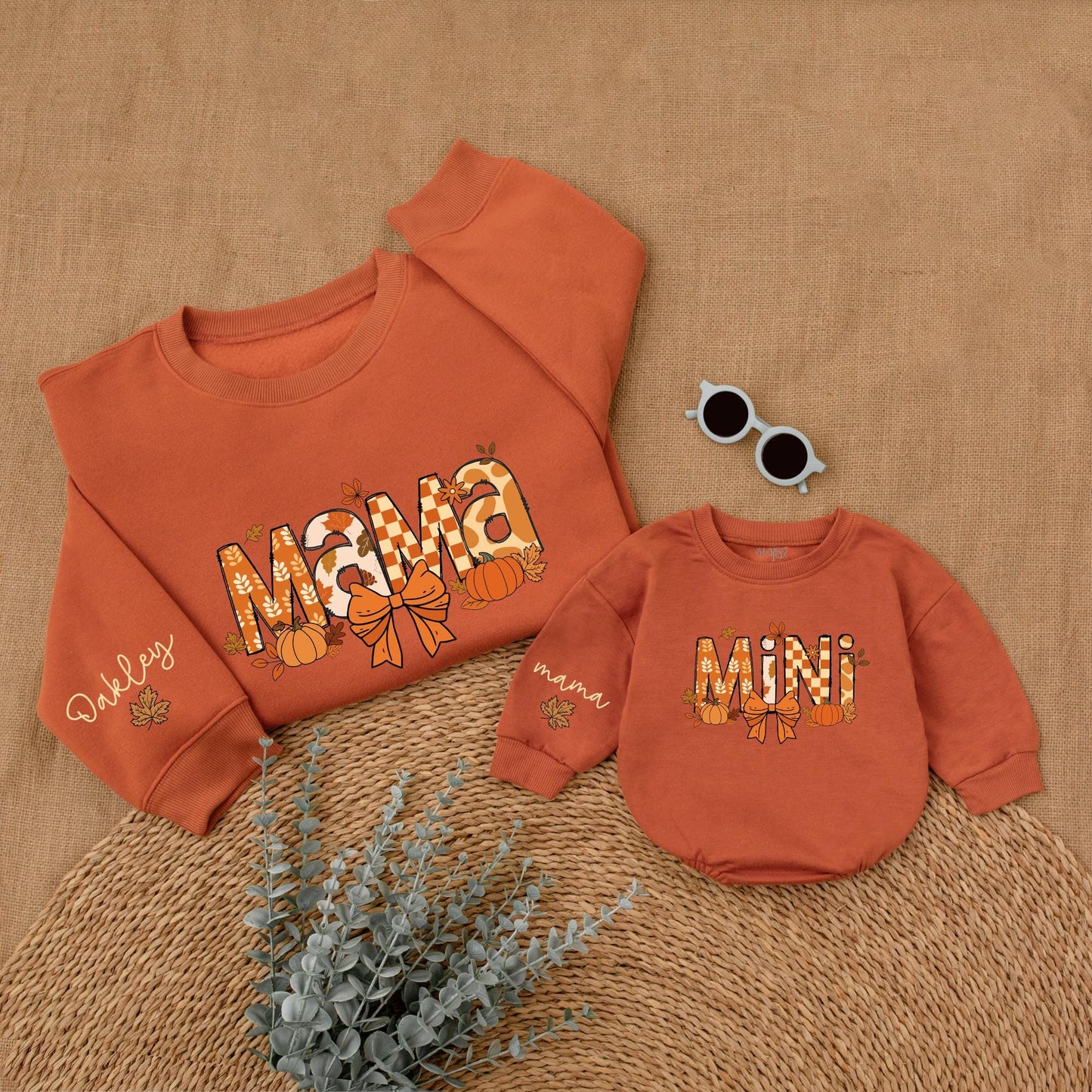 Mama & Mini Pumpkin Sweaters: Matching Thanksgiving Outfits for Family