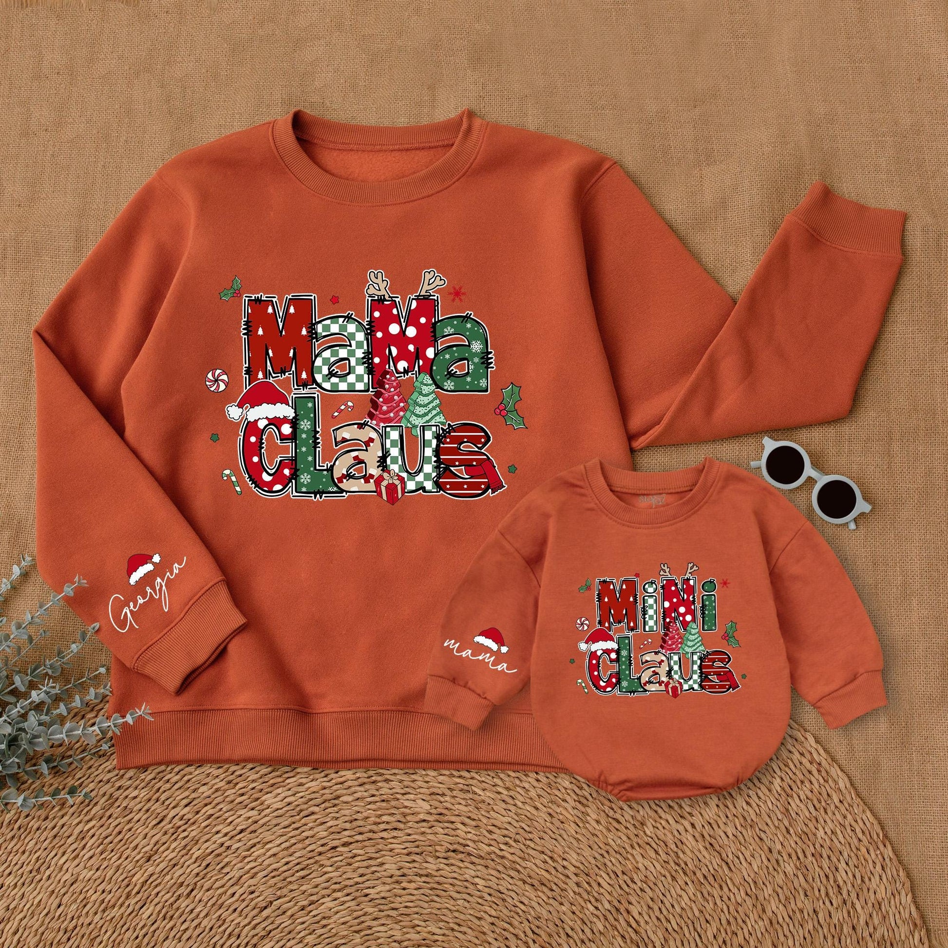 Mama & Mini Claus Sweatshirts, Mommy & Me Christmas Outfits