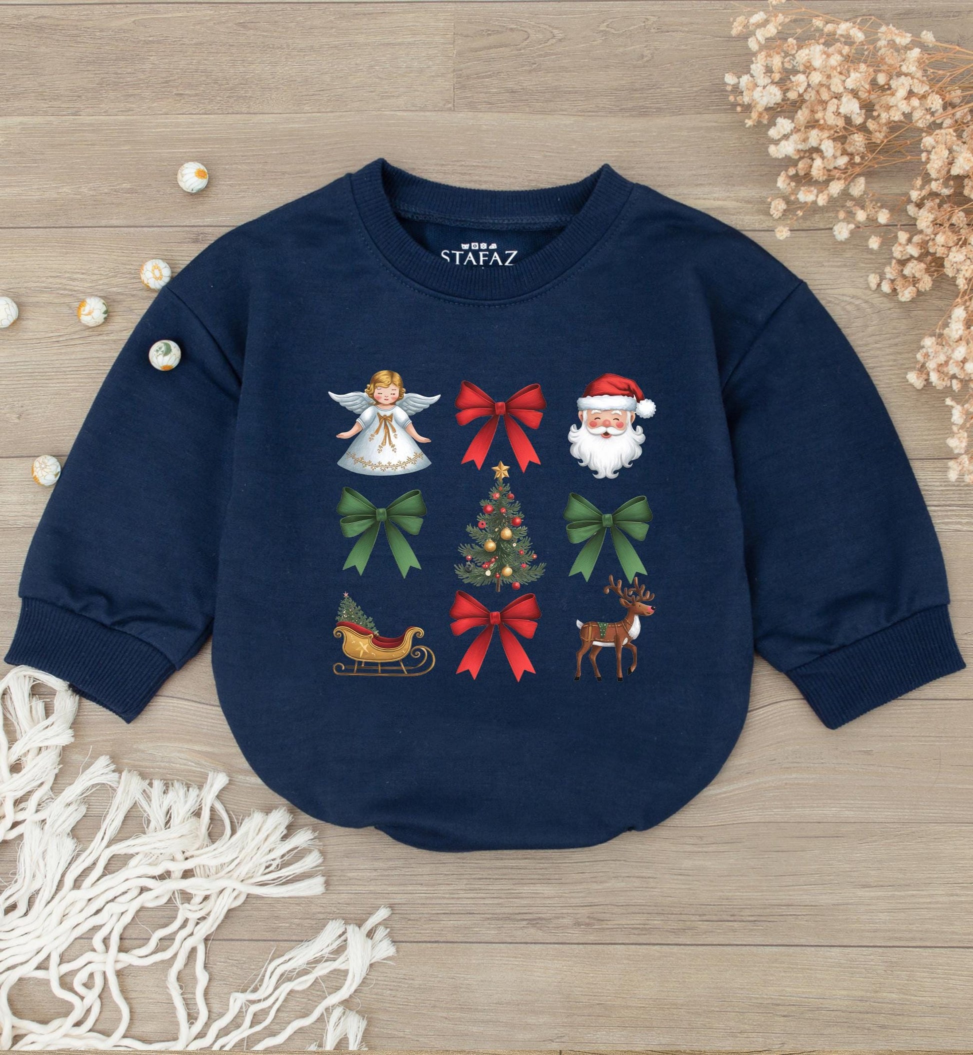 Vintage Holiday Romper: Baby's First Christmas, Unisex Gift