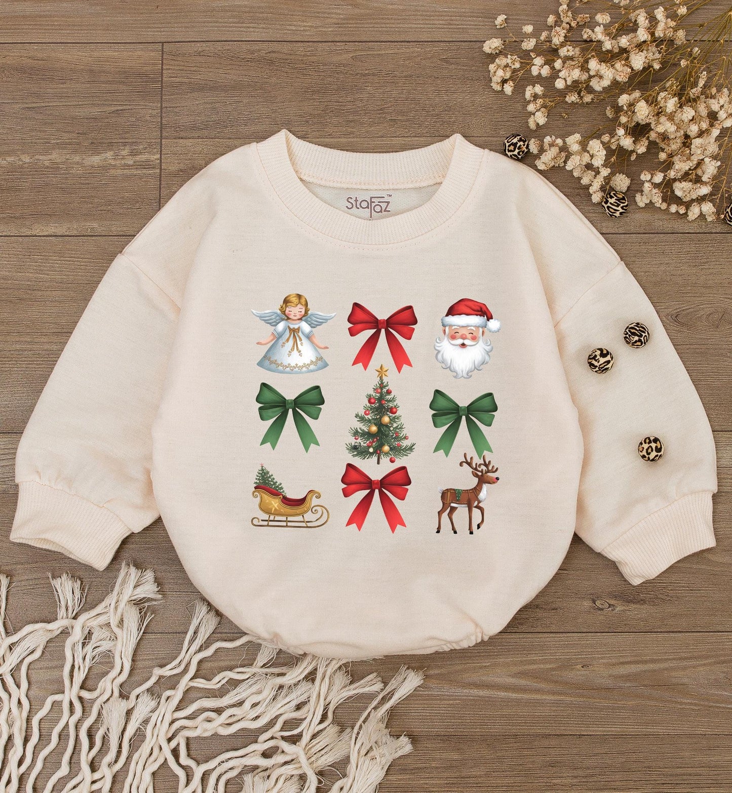 Vintage Holiday Romper: Baby's First Christmas, Unisex Gift