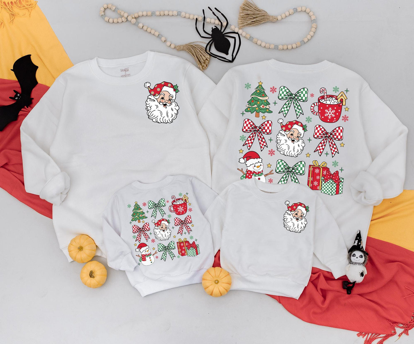 Retro Santa Christmas Sweatshirt Baby Toddler Outfit: Vintage Holiday Graphic, 2-Sided Design, Xmas Gift for Newborns, Cute Xmas Clothing