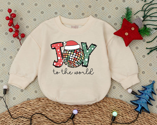 Joyful Christmas Romper: Vintage Toddler Sweatshirt & Baby Gift