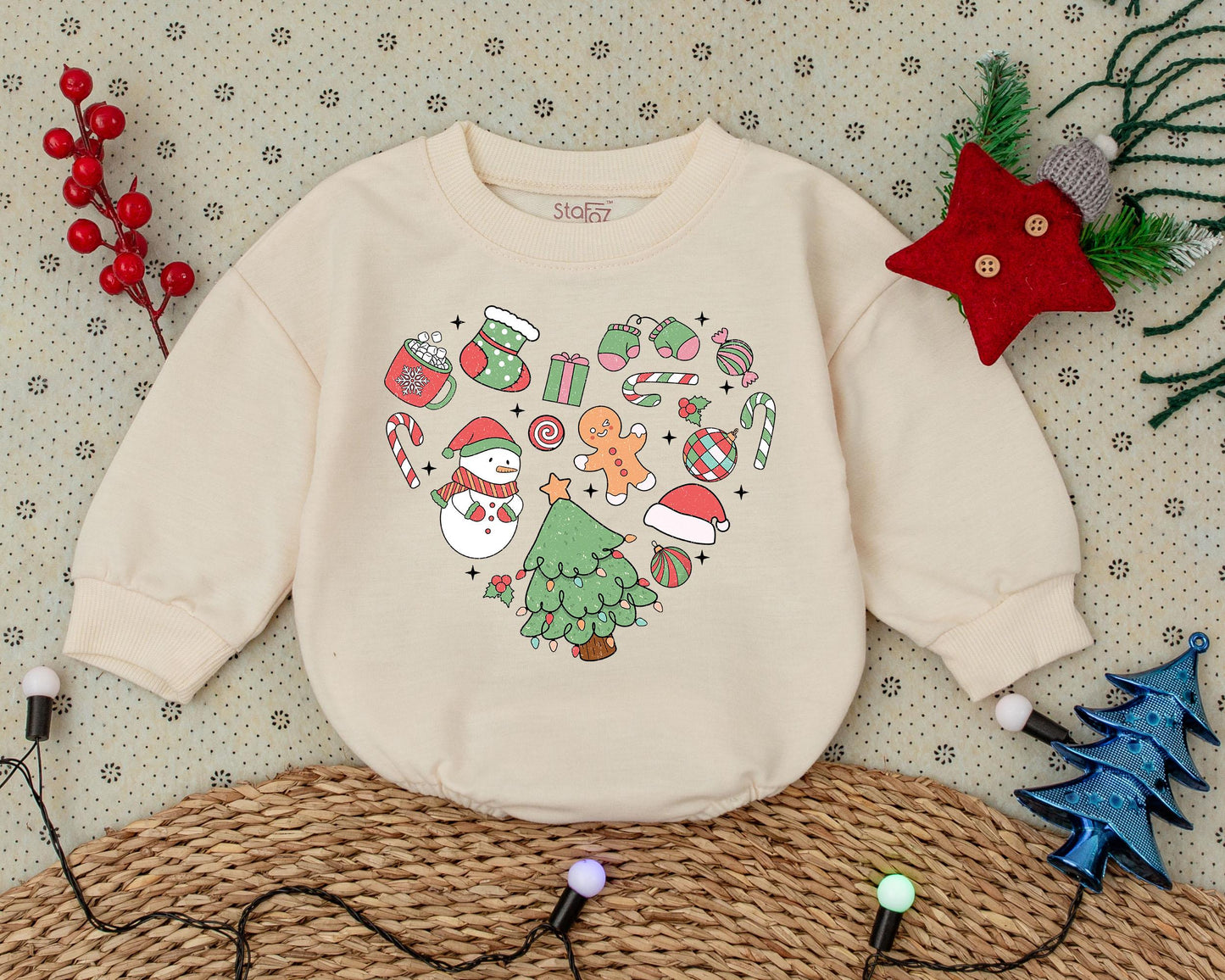 Adorable Vintage Christmas Romper for Baby's First Holiday Outfit