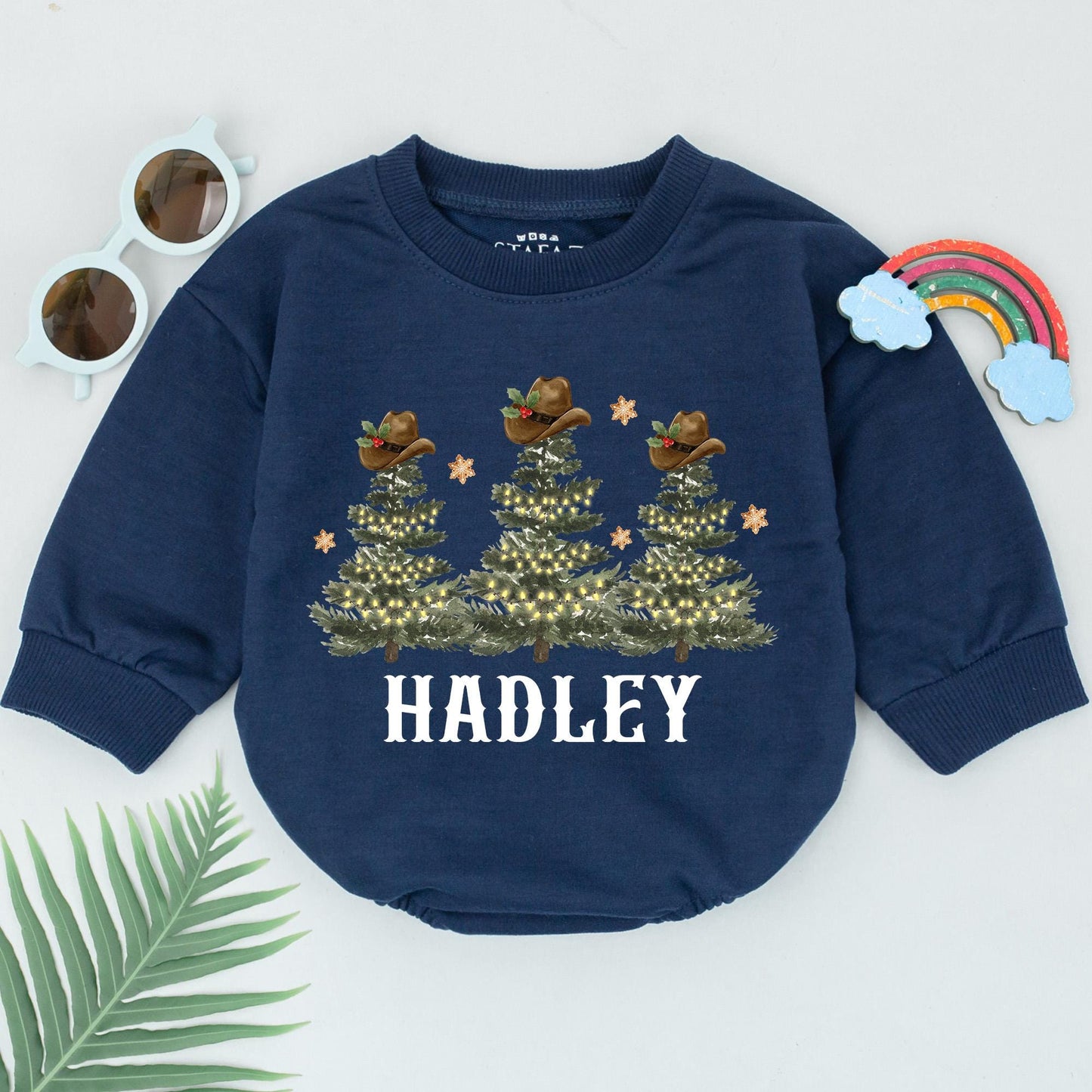 Custom Western Romper for Baby's 1st Christmas - Cowgirl or Cowboy