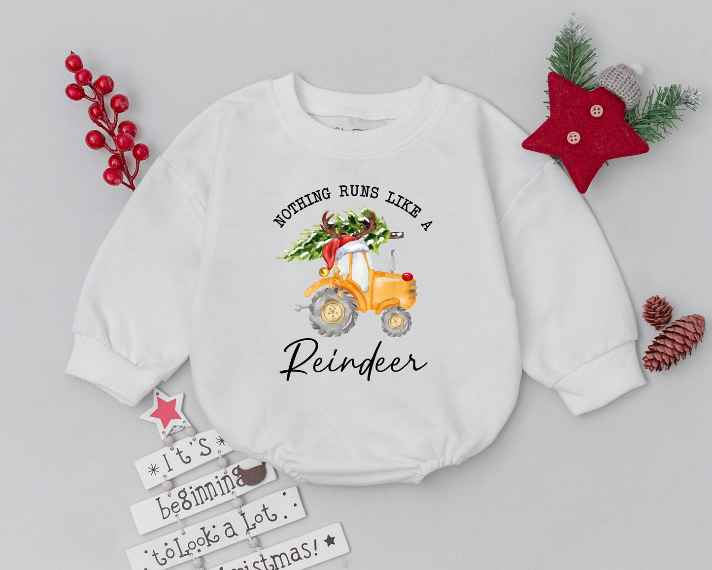 Baby Reindeer Christmas Bodysuit: Unique Holiday Outfit & Gift