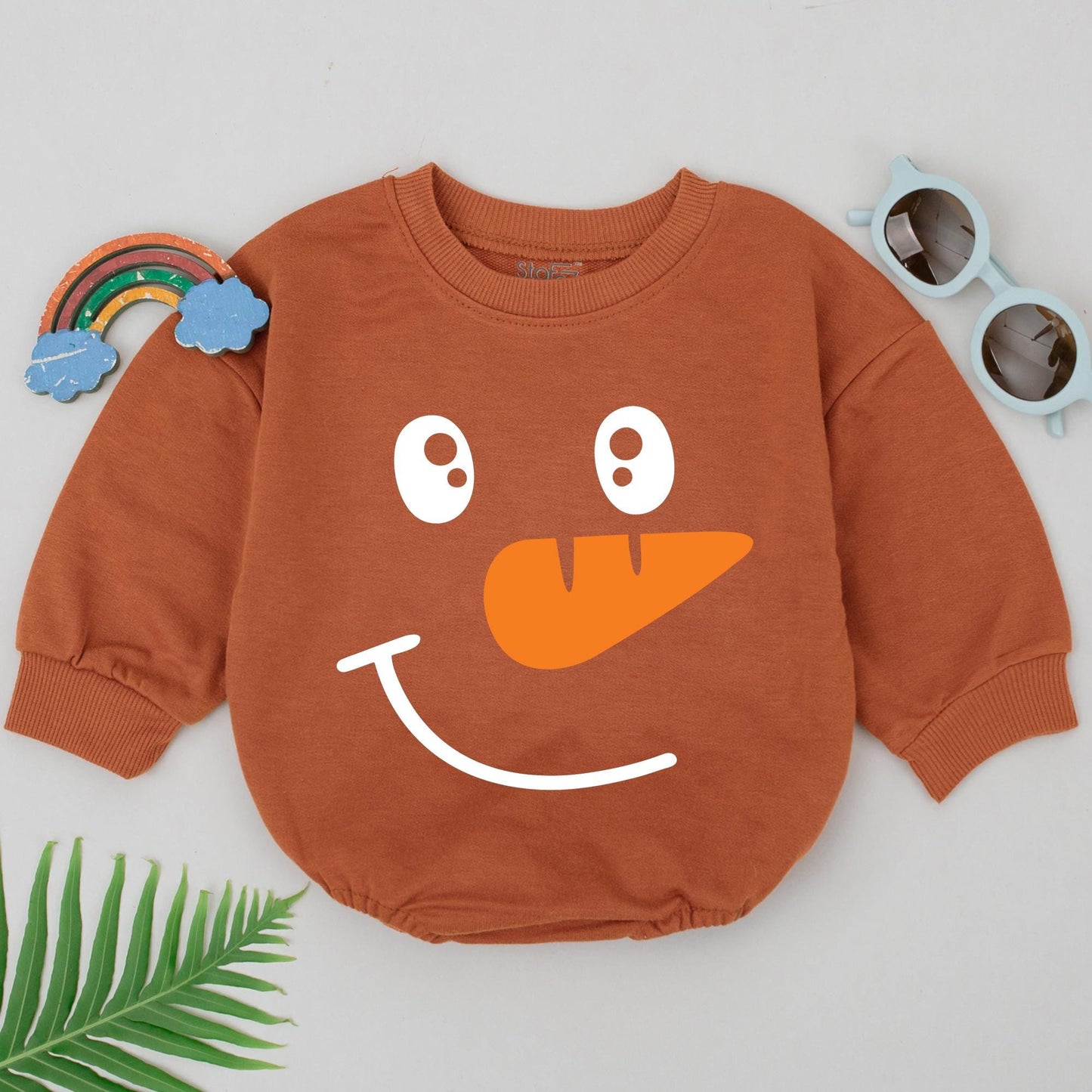 Baby's 1st Xmas Romper for Girls | Snowman Outfit & Shower Gift